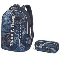 Kit Mochila Costas Estojo Duplo Tigor T Tigre Lovit Street Pacific