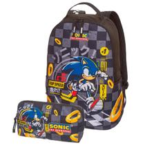 Kit Mochila Costas + Estojo Sonic The Hedgehog Top Speed Kit Mochila Costas + Estojo Sonic The Hedgehog Top Speed