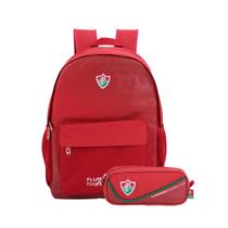 Kit Mochila Costas Fluminense Notebook Escolar Com Estojo Cor:Grená Kit Mochila Costas Fluminense Notebook Escolar Com Estojo Cor:Grená