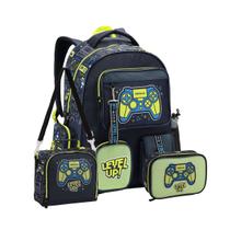 Kit Mochila Costas Gamer Infantil Escolar Lancheira E Estojo Cor:Azul Kit Mochila Costas Gamer Infantil Escolar Lancheira E Estojo Cor:Azul