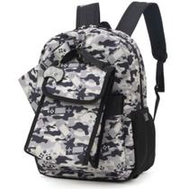 Kit Mochila Costas Games Camuflada Escolar 3 Peças