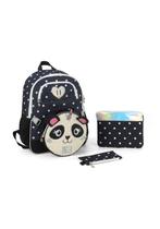 Kit Mochila Costas Infantil 4 Peças Pandinha/ Panda Escolar - Luxcel