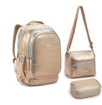 Kit Mochila Costas Lanch Estojo Metalizada Color Up Seanite