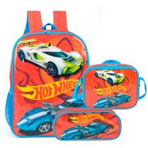 Kit Mochila Costas Lancheira E Estojo Hot Wheels ul Claro