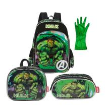 Kit Mochila Costas, Lancheira E Estojo Hulk Avengers Luxcel