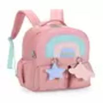 Kit Mochila Costas Lancheira Estojo Arco Íris Rosa Up4you - Luxcel