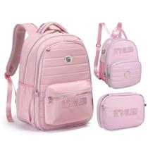 Kit Mochila Costas Lancheira Estojo Box Kika It's Glam Rosa Kit Mochila Costas Lancheira Estojo Box Kika It's Glam Rosa