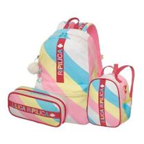 Kit mochila costas lancheira estojo lilica ripilica lovit vib Kit mochila costas lancheira estojo lilica ripilica lovit vib