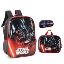 Kit Mochila Costas Lancheira Estojo Star Wars Vermelho