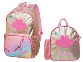 Kit Mochila Costas + Lancheira Lilica Ripilica Golden Pacific