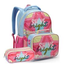 Kit Mochila Costas Lancheira Térmica Removível Estojo Duplo