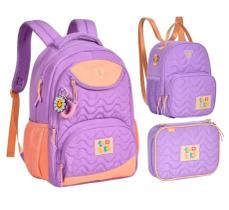 Kit Mochila Costas Luluca Lu Like Lancheira e Estojo Juvenil Escolar