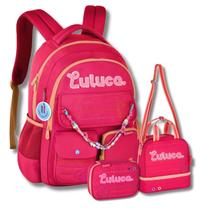 Kit Mochila Costas Luluca Meninas Pandinha Lancheira Estojo Kit Mochila Costas Luluca Meninas Pandinha Lancheira Estojo
