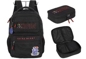 Kit Mochila Costas One Piece Série Estojo Box 2025 Preto