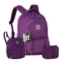 Kit Mochila Costas Rebecca Bonbon Lancheira E Estojo Passeio Cor:Lilás