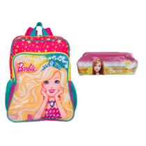 Kit Mochila Costas Reforçada E Estojo Barbie