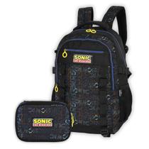 Kit Mochila Costas Sonic E Estojo Box Meninos Escolar Teen Kit Mochila Costas Sonic E Estojo Box Meninos Escolar Teen