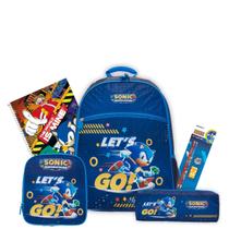 Kit Mochila Costas Sonic Lancheira Térmica Com Estojo Triplo