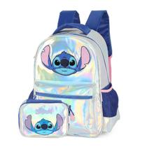 Kit Mochila Costas Stitch Prata Holográfico + Estojo Box Kit Mochila Costas Stitch Prata Holográfico + Estojo Box