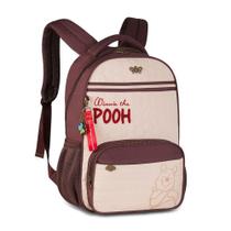 Kit Mochila Costas Ursinho Pooh Juvenil Estojo Box Original Marrom
