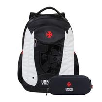 Kit Mochila Costas Vasco Da Gama Meninos E Estojo Juvenil Cor:Preto