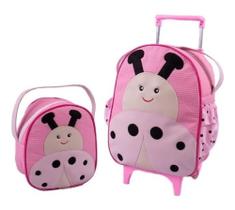 Kit Mochila De Carrinho E Lancheira Infantil Escolar