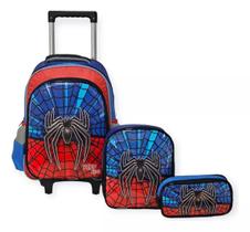 Kit Mochila De Carrinho Escolar Aranha Infantil Grande Yepp