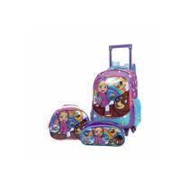 Kit Mochila De Carrinho Escolar Bee Friends Menina Pequena