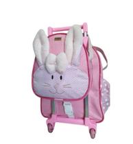 Kit Mochila De Carrinho Infantil Bichinho G + Lancheira - Bebê Escolar - Mochila Rodinha - Animais