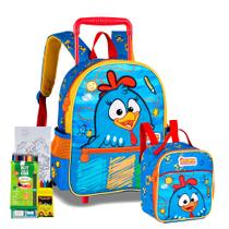 Kit Mochila de Carrinho Infantil com Lancheira Clio Meninas