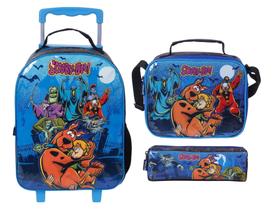 Kit Mochila de Carrinho Infantil + Lancheira + Estojo Scooby Cor:Preto Kit Mochila de Carrinho Infantil + Lancheira + Estojo Scooby Cor:Preto