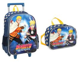 Kit Mochila de Carrinho Infantil + Lancheira Luxcel IC39612BR Boruto