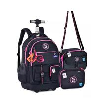 Kit Mochila De Carrinho Lancheira E Estojo Box Preto Luluca