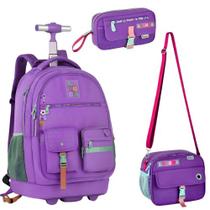 Kit Mochila De Carrinho Lancheira Estojo LULUCA juvenil Escolar - Oficial