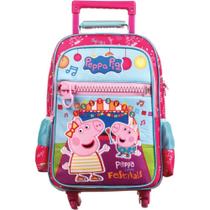 Kit mochila de carrinho + lancheira peppa pig loves festivals - dermiwil