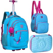 Kit Mochila de Carrinho Rebecca Bonbon Lancheira e Estojo Kit Mochila de Carrinho Rebecca Bonbon Lancheira e Estojo