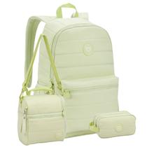 Kit Mochila De Costas 18" Laptop Lancheira E Estojo Duplo