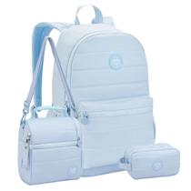 Kit Mochila De Costas 18" Laptop Lancheira E Estojo Duplo Kit Mochila De Costas 18" Laptop Lancheira E Estojo Duplo