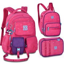 Kit Mochila de Costas Com Bolinha Rebecca Bonbon Urban Mix Original Lancheira Térmica Estojo