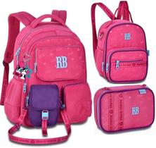 Kit Mochila de Costas Com Bolsinha Rebecca Bonbon Lancheira Térmica Estojo