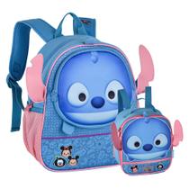 Kit Mochila De Costas Com Lancheira Térmica Tsum Tsum Stitch Kit Mochila De Costas Com Lancheira Térmica Tsum Tsum Stitch