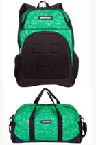 Kit Mochila de Costas e Bolsa Viagem Minecraft Sestini