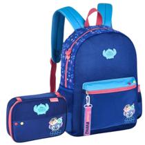 Kit Mochila De Costas E Estojo Stitch Disney - Clio Ts24630