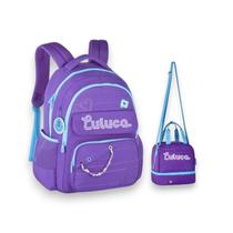 Kit Mochila de Costas e Lancheira Escolar Luluca Infantil Juvenil Clio