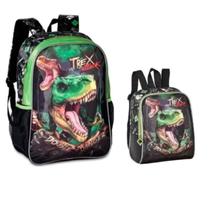 Kit Mochila de Costas Escolar Infantil G + Lancheira Clio TX3463JKIT Dinossauro T-Rex