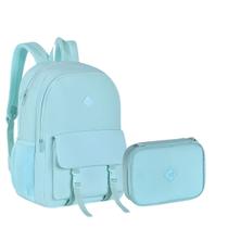 Kit Mochila De Costas Escolar Juvenil For Girls Com Estojo Box Pra 36 Pens Ideal Para Volta Às Aulas Uso Diário Clio Kit Mochila De Costas Escolar Juvenil For Girls Com Estojo Box Pra 36 Pens Ideal Para Volta Às Aulas Uso Diário Clio