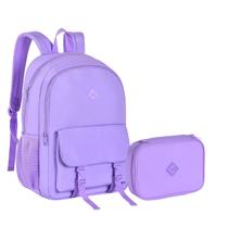 Kit Mochila De Costas Espaçosa Juvenil For Girls Escolar Com Estojo Box Pra 36 Pens Ideal Para Escola e Passeio Clio Kit Mochila De Costas Espaçosa Juvenil For Girls Escolar Com Estojo Box Pra 36 Pens Ideal Para Escola e Passeio Clio