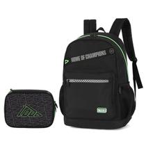 Kit Mochila de Costas + Estojo Box Loud Checkered - Luxcel Cor:Preto