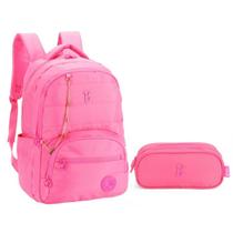 Kit Mochila De Costas Estojo Duplo Barbie Luxcel MJ46803BB