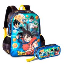 Kit Mochila De Costas + Estojo Goku Dragon Ball Z - Clio